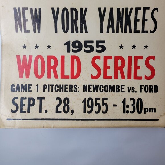 Brooklyn Dodgers Vs New York Yankees 1955 World Series Poster - Picture 3 of 6